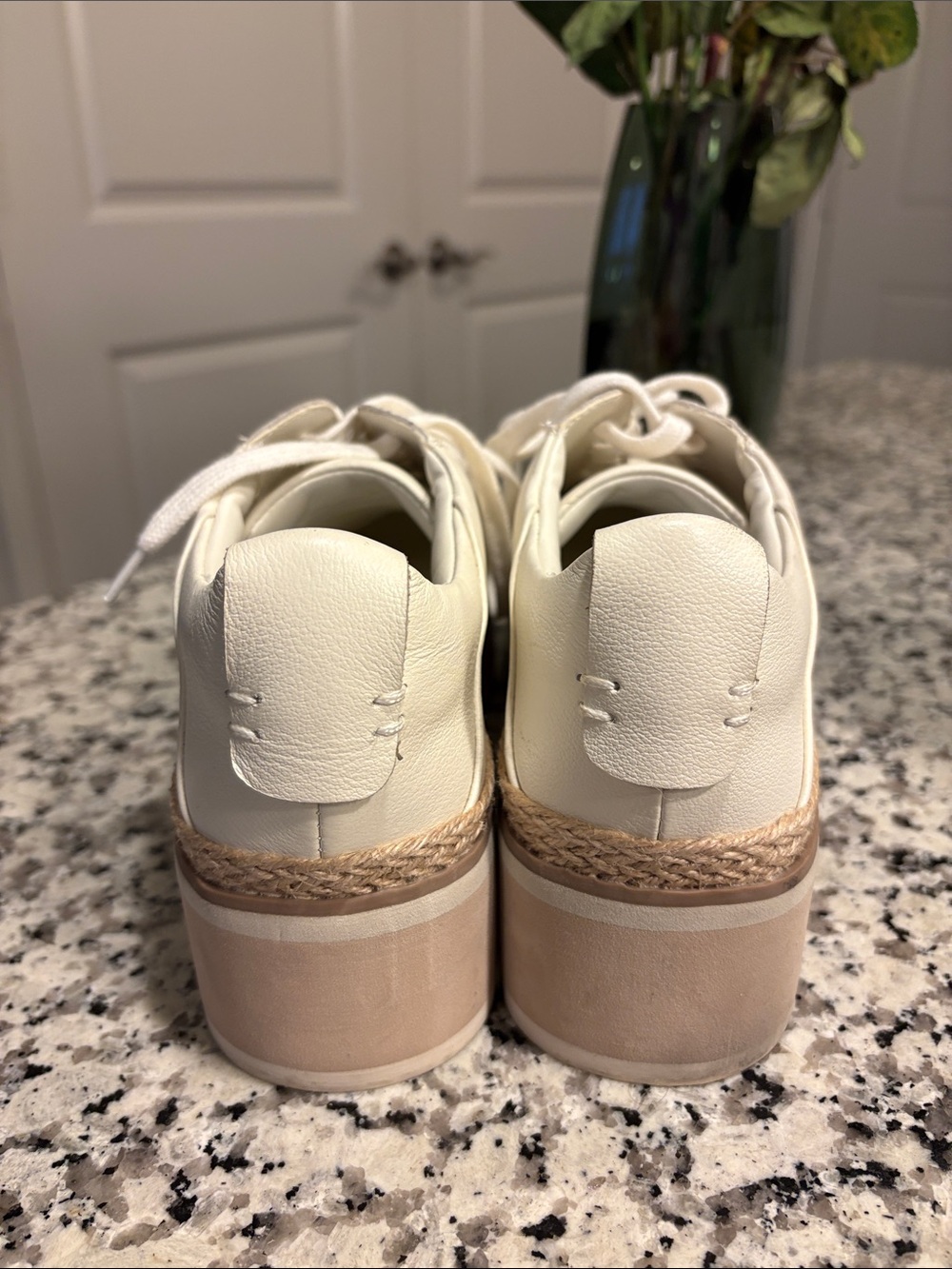 Women's Cream Platform Lace-Up Sneakers - Picture 3 of 7